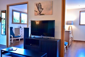 TV, DVD player, stereo