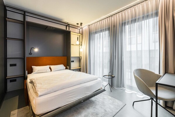 Desk, free WiFi, bed sheets