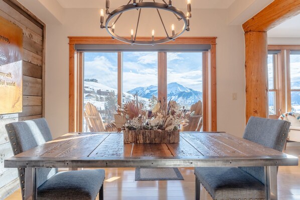 Dining - NEW TO VRBO! Black Bear 202-Luxury Condo/ Walk to Slopes! Hot Tub Heated Garage. (Crested Butte)