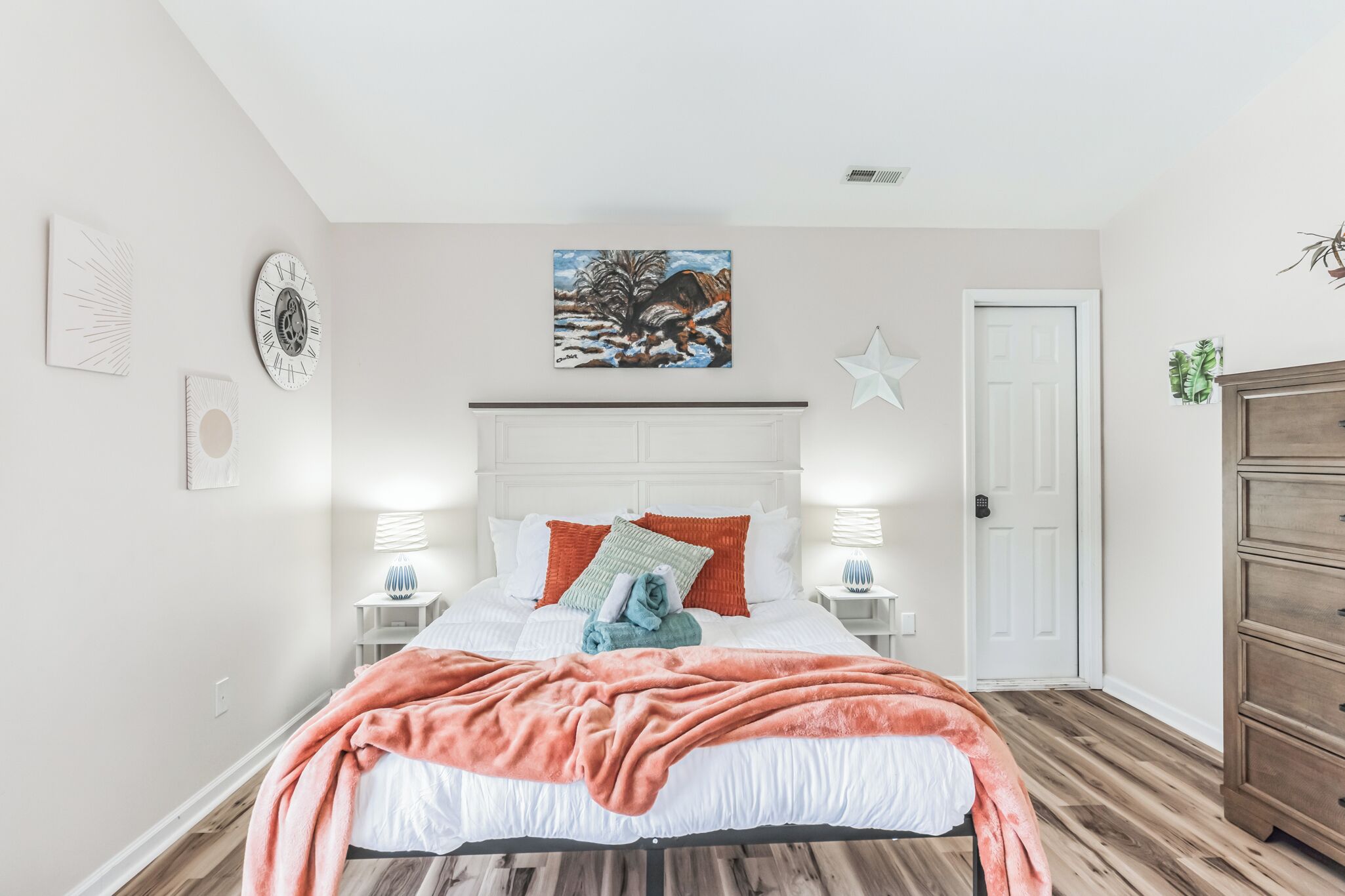 5 bedrooms, iron/ironing board, travel cot, WiFi