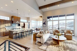 TV, caminetto, impianto stereo