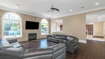 Télévision, cheminée, jeux vidéo