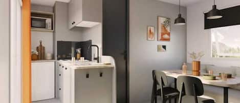 Frigorífico y placa de cocina