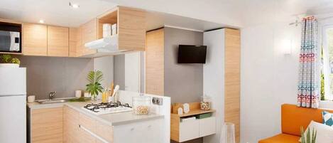 Geladeira, cooktop, lava-louças