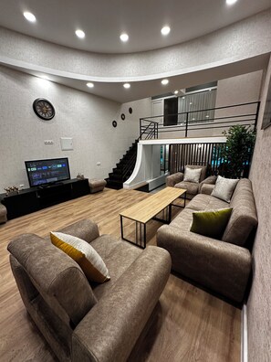 Comfort Duplex | Living area | Flat-screen TV - Duplex two bedroom apartment (Tbilisi)