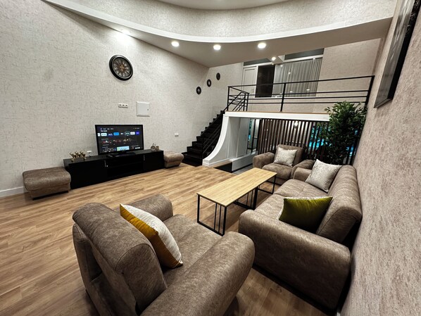 Comfort Duplex | Living area | Flat-screen TV - Duplex two bedroom apartment (Tbilisi)