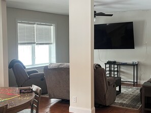 Smart TV, fireplace, video games