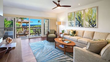 Smart TV, DVD player, books, video library