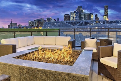 Luxury modern home with skyline view of Downtown Houston