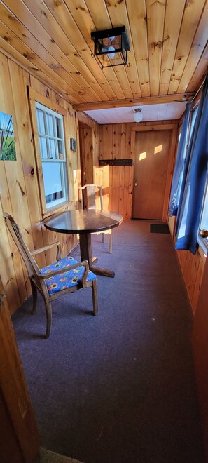 Dining - Vista Apartment-Private Beach-Pets Welcome - Round Table Lodge, Sebago, Maine (Sebago)
