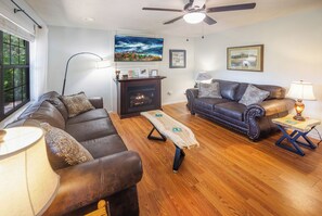 TV connectée, cheminée, jeux vidéo, livres