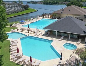 Outdoor pool - Quaint, Cozy, Lakefront Haven w/ Lily Pad, Kayaks, Firepit, and Wrap Around Deck (Montgomery)