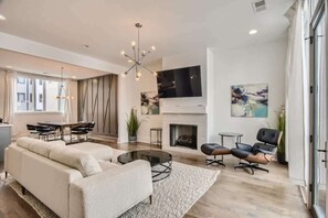 TV, fireplace, offices - 7BR Downtown Gulch Retreat – Sleeps 16 (Nashville)