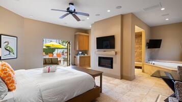 Luxury Suite, Hot Tub, Pool View | 1 bedroom, premium bedding, individually furnished, laptop workspace