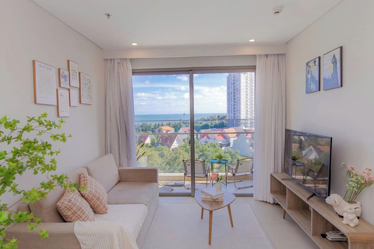 Superior-Apartment, Balkon, Strandblick