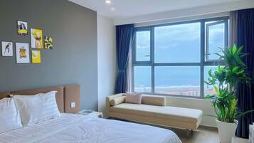 Deluxe Apartment, Balcony, Beach View | Desk, laptop workspace, free WiFi