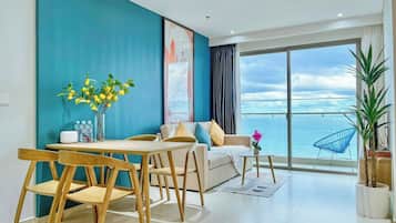 Deluxe Apartment, Balcony, Beach View | 3 bedrooms, desk, laptop workspace, free WiFi
