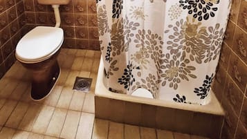 Estúdio (Studio Apartment with Terrace with Se) | Banheiro | Chuveiro, toalhas de banho