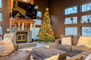 TV, fireplace, video games, stereo - Waterfall Views! Hot Tub, Game Room, Dog Friendly (Bushkill)