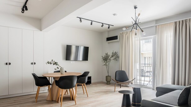 Classic Apartment | Living area | 43-inch flat-screen TV with digital channels - Kookaki by Zoia Living (Athens)