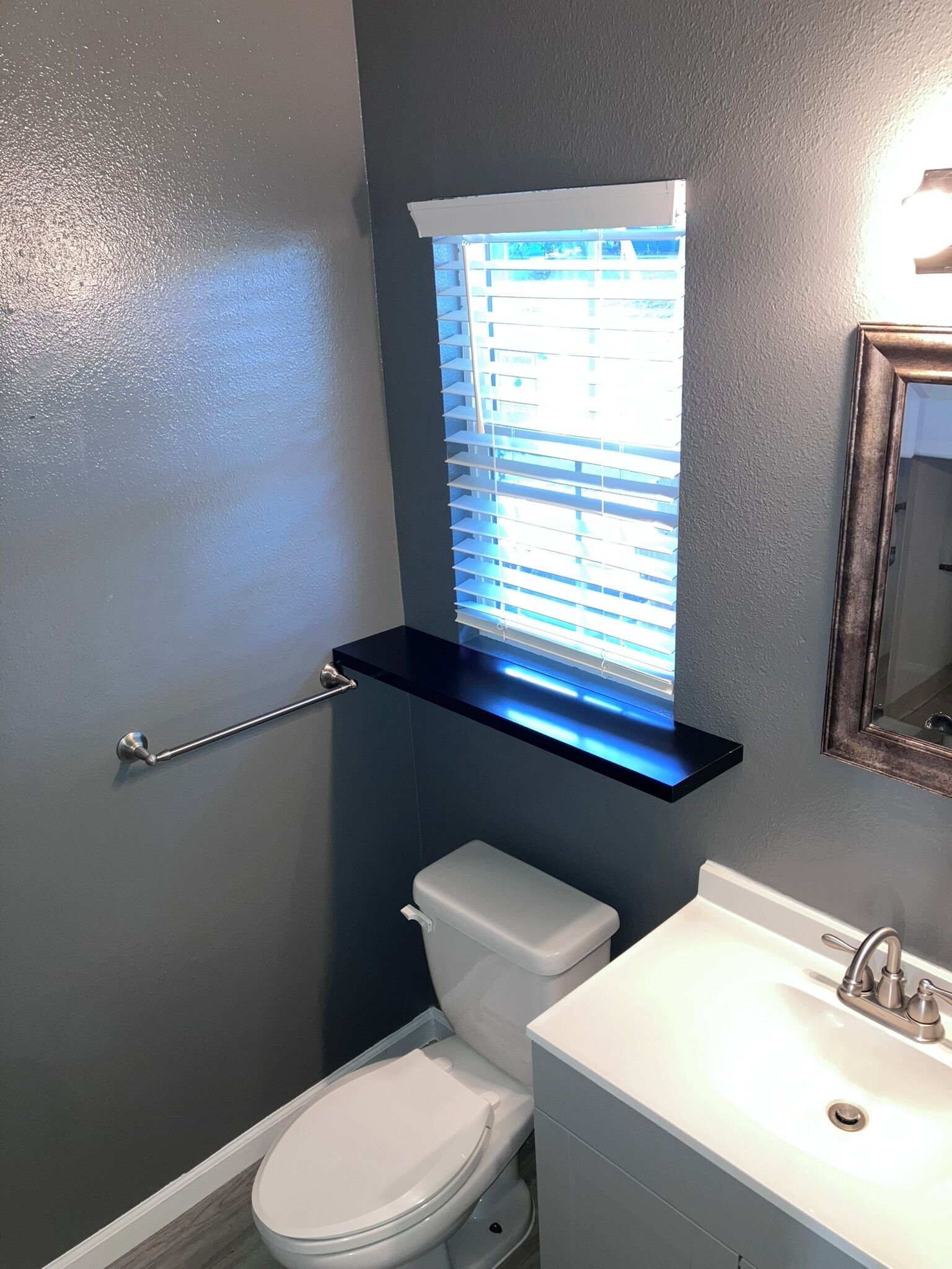 Bidet, towels, soap, toilet paper