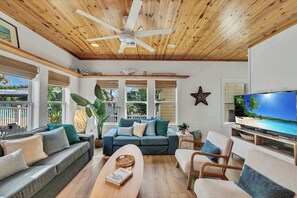 TV, DVD player, books, offices