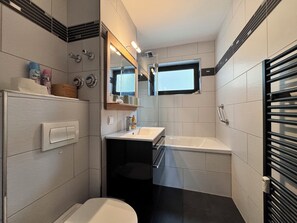 Hair dryer, towels