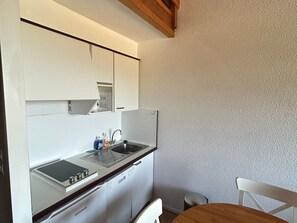 Kühlschrank, Mikrowelle, Herdplatte, Geschirrspüler