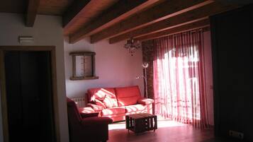 Una televisión, una chimenea, un reproductor de DVD