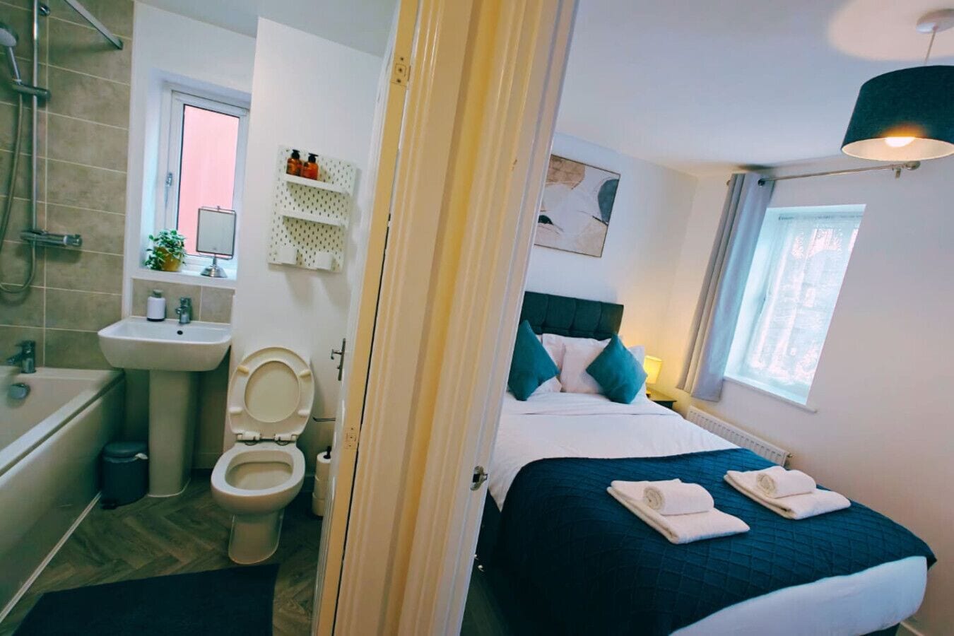 Hair dryer, towels