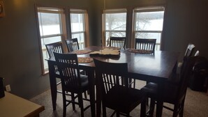 Dining - Beautiful view on lake! Enjoy 5bdrm 3 bath with 2 decks firepit and private dock (Edwards)