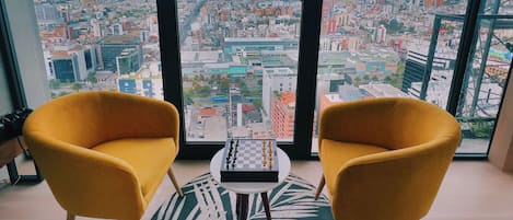 Luxury Apartment, Balcony, City View | Living area