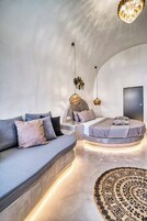 Deluxe Apartment, Sea View | Living area | Flat-screen TV