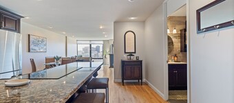 Luxury condo in Midtown Crossing on 8th floor with breathtaking city park views