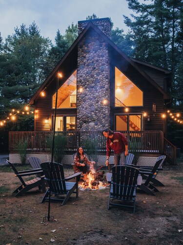 Private Modern Riverfront Ski Chalet - Near Gore Mountain and Lake George