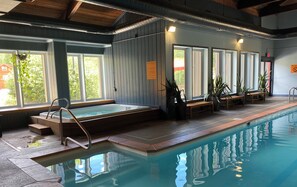 Indoor pool, a heated pool - Rare single level 2 bed 2 bath Chalet on Shuttle Route minutes to Breckenridge (Breckenridge)