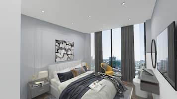 Comfort Room, Balcony, City View | In-room safe, iron/ironing board, free WiFi