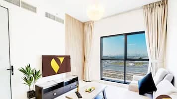 Luxury Apartment, City View | Living area