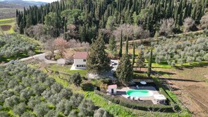 A villa with a swimming pool, surrounded by olive groves and cypress trees. - Il Cipresso by Interhome (Montalcino)