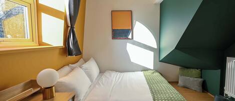 1 غرفة نوم ومكتب وواي فاي وملاءات أسرّة