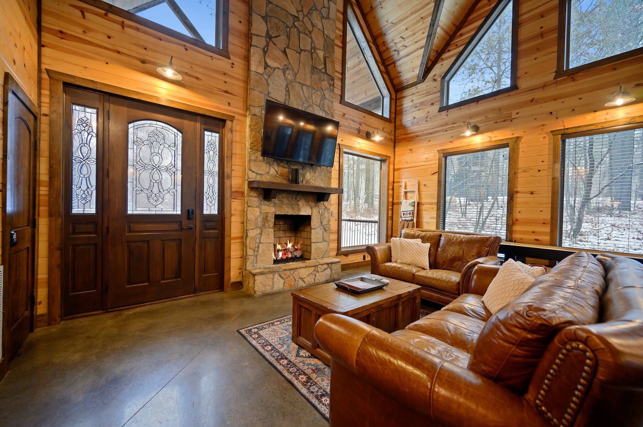 TV, fireplace, video games, offices