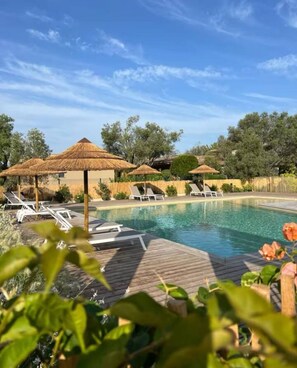 Outdoor pool, a heated pool