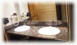 Eco-friendly toiletries, hair dryer, towels, soap