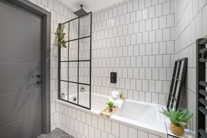 Hair dryer, towels, toilet paper