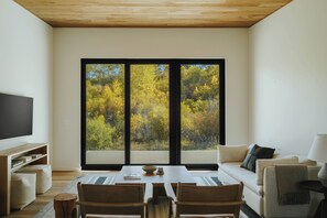 Smart TV, books - The Hawk. Horse Creek Cabins. Lux 2 bed/2 bath with King bed, AC, Creek Front (Emigrant)