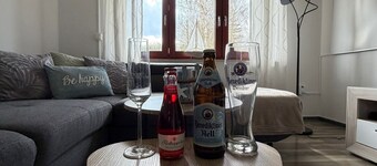 Vacation apartment "Plaue Auszeit" private beach/boat mooring, 150m to Lake Plauer See