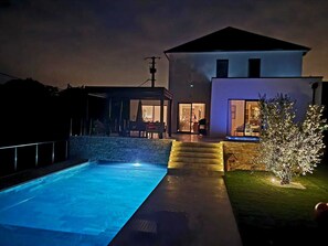 Piscine extérieure, piscine chauffée