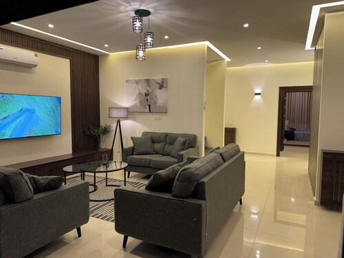 Contemporary apartment with a scenic view