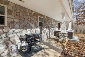 Terrace/patio - Private Home Nestled on 25 wooded acres. HOT TUB AND POOL TABLE. (Chapmansboro)