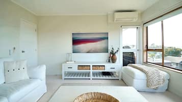 Smart TV, DVD player, books, stereo